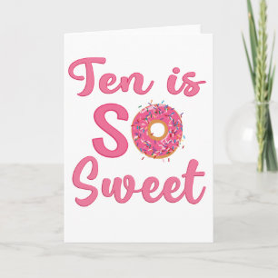 10th Birthday Sweet Donut 10 Years Old Girl Gift Card