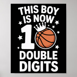 10th Birthday This Boy Is Now 10 Double Digits Ske Poster