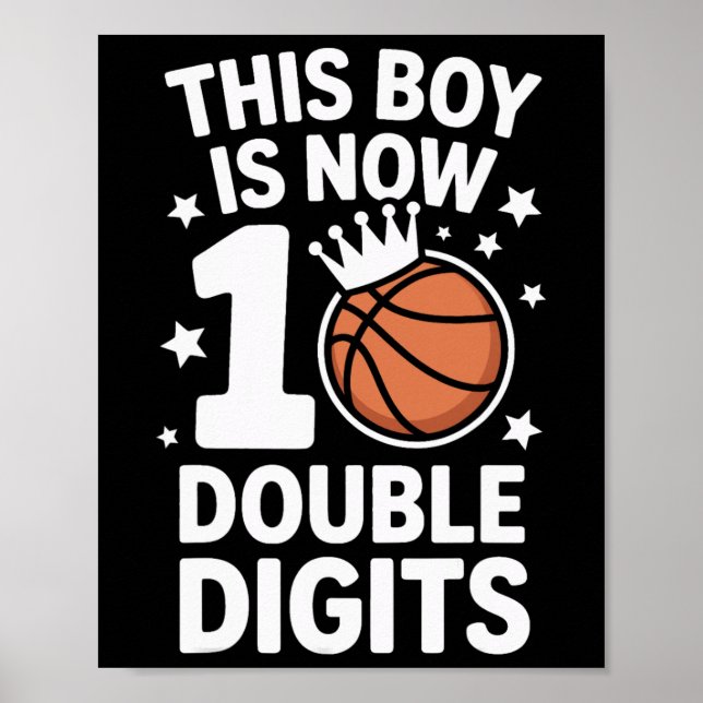 10th Birthday This Boy Is Now 10 Double Digits Ske Poster (Front)