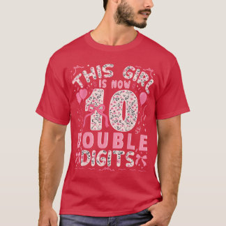 10th Birthday This Girl is Now 10 Double Digits Co T-Shirt