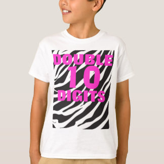 10th Birthday - Zebra and Hot Pink Double Digit T T-Shirt