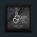 10th Black Onyx Wedding Anniversary Design 2 Gift Box<br><div class="desc">10th Wedding Anniversary Design Gift Box. 100% Customisable. Ready to Fill in the box(es) or Click on the CUSTOMIZE button to add, move, delete, resize or change any of the text or graphics. Made with high resolution vector and/or digital graphics for a professional print. NOTE: (THIS IS A PRINT. All...</div>