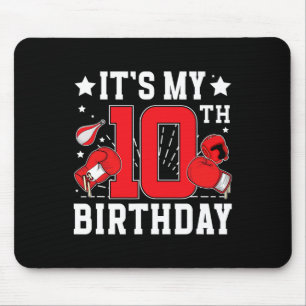 10th Boxing Birthday Party 10 Year Old Boxer Birth Mouse Pad