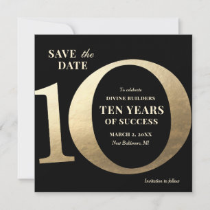 10th Business Anniversary Save the Date Card
