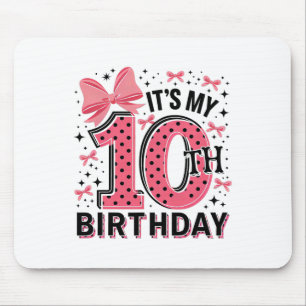 10th Coquette Birthday Girl 10 Years Old Girl Coqu Mouse Pad
