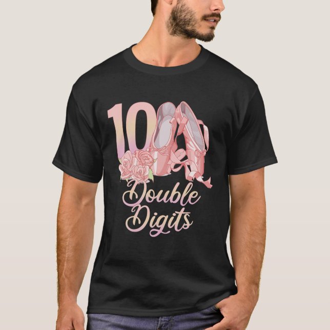 10Th Double Digits Birthday Ballet Dancer Ballerin T-Shirt (Front)