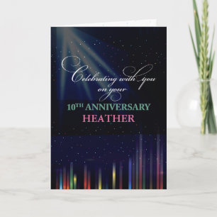 10th Employee Anniversary Sky, Customisable Black Card
