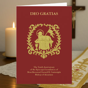 10th Episcopal Anniversary Agnus Dei Gold Bishop Card