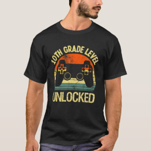 10Th Grade Level Unlocked Back To School Video Gam T-Shirt