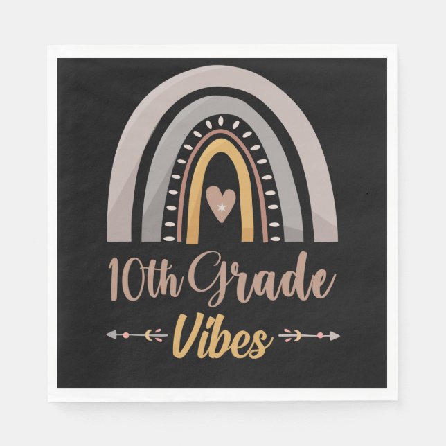 10th Grade Vibes Tenth Grade Back to School Napkin (Front)