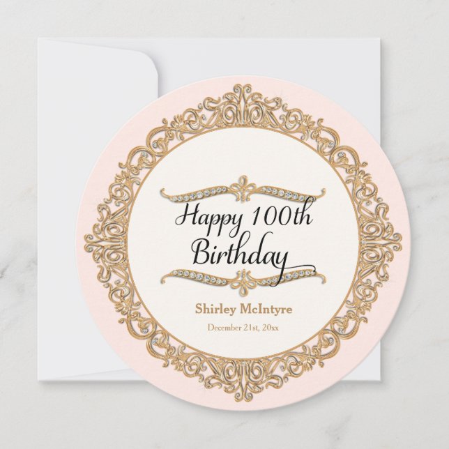 10th Happy Birthday Party Celebration Round Invite (Front)