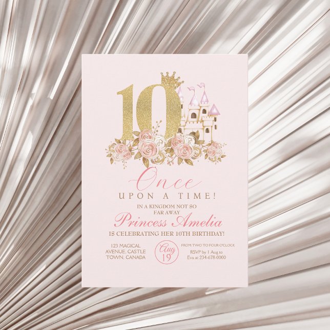 10th Little Princess Birthday  Invitation (Creator Uploaded)