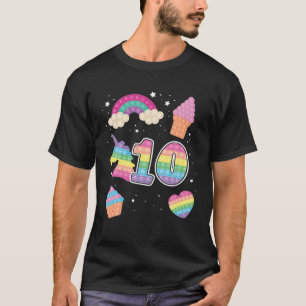 10Th Magical Poppin Birthday Unicorn Popits 10 Pop T-Shirt