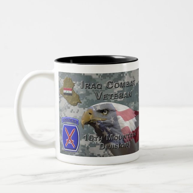 10th Mountain Div Iraq Combat Veteran Two-Tone Coffee Mug (Left)