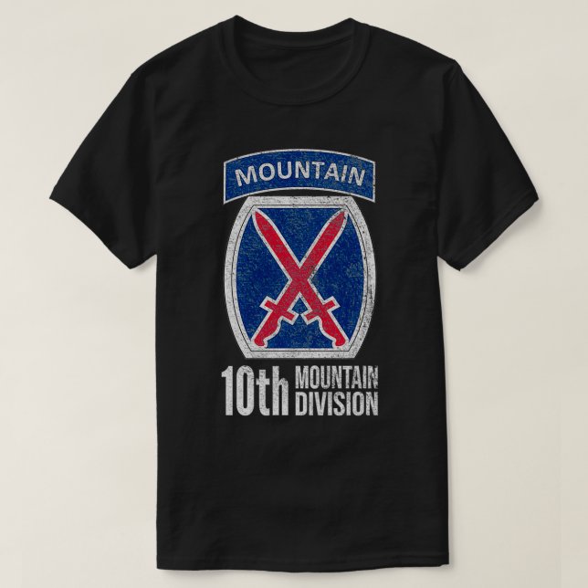 10TH MOUNTAIN DIVISION ARMY INFANTRY US USA VETERA T-Shirt (Design Front)