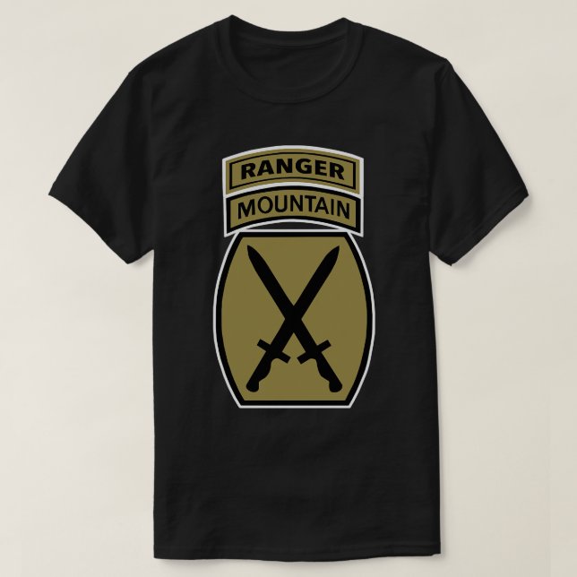 10th Mountain Division Brown Tab T-Shirt (Design Front)