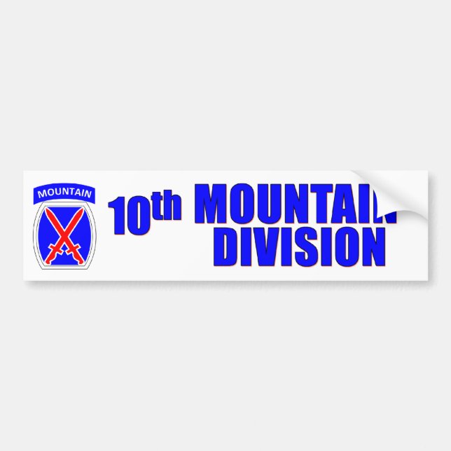 10th Mountain Division Bumper Sticker (Front)