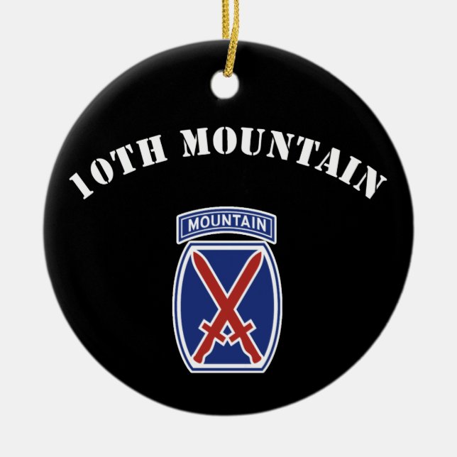 10th Mountain Division Ceramic Tree Decoration (Front)