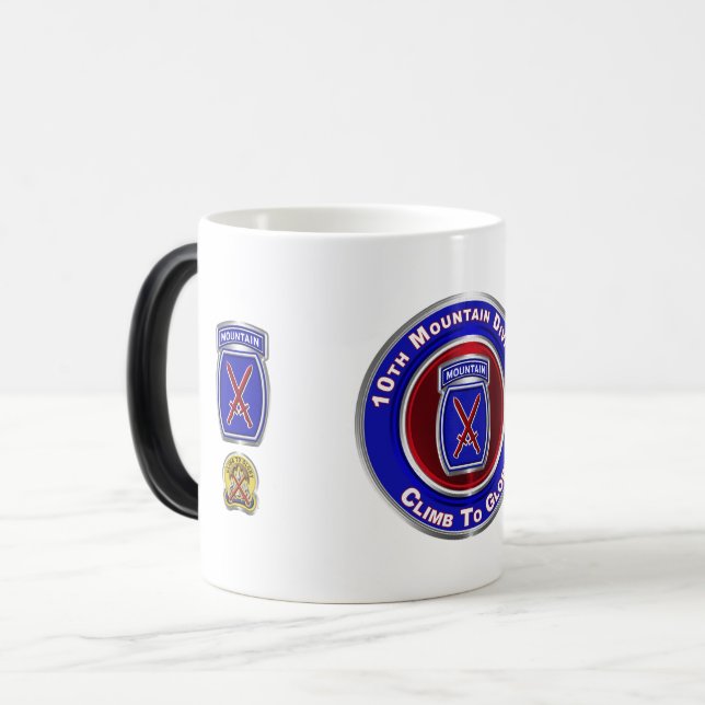 10th Mountain Division “Climb To Glory” Magic Mug (Front Left)