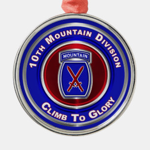 10th Mountain Division “Climb To Glory” Metal Tree Decoration