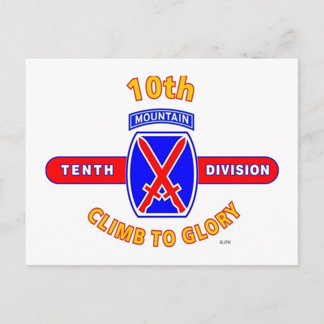 10TH MOUNTAIN DIVISION "CLIMB TO GLORY" POSTCARD (Front)