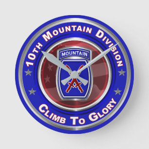 10th Mountain Division “Climb To Glory” Round Clock