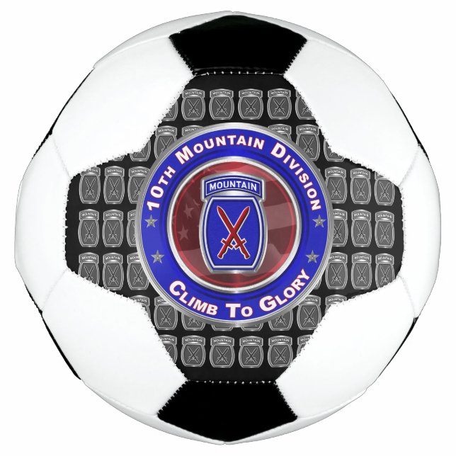 10th Mountain Division ”Climb To Glory”  Soccer Ball (Front)
