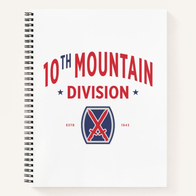 10th Mountain Division "Mountaineer" Badge Notebook (Front)
