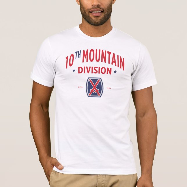 10th Mountain Division "Mountaineer" Badge T-Shirt (Front)