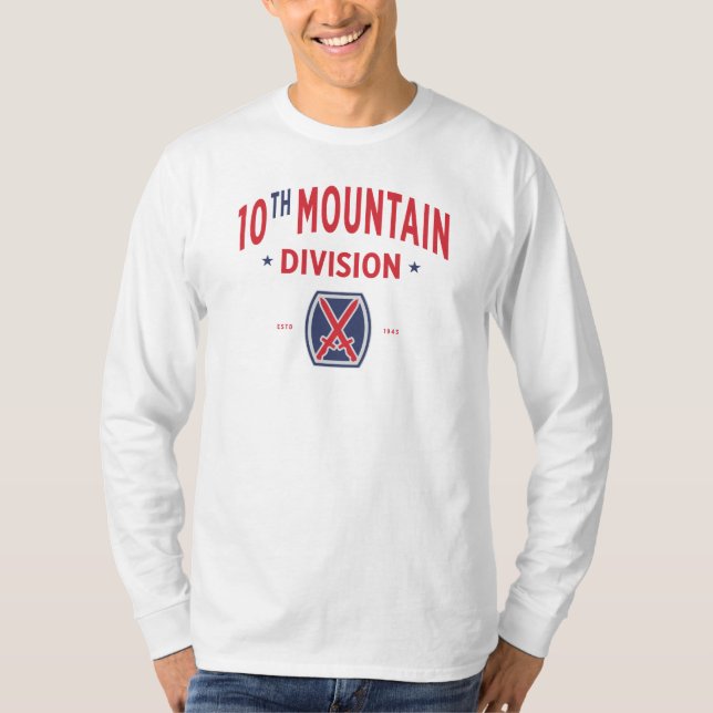 10th Mountain Division "Mountaineer" Badge T-Shirt (Front)