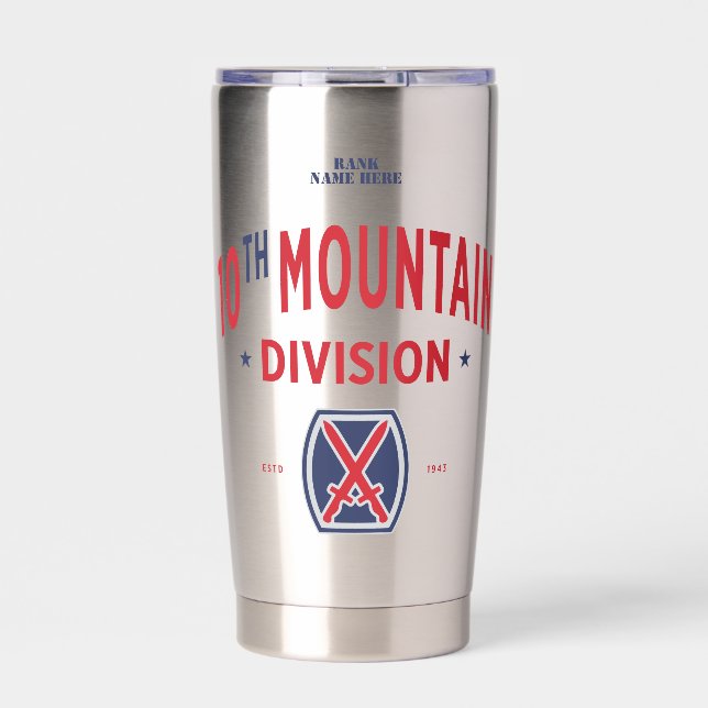 10th Mountain Division "Mountaineer" Insulated Tumbler (Front)