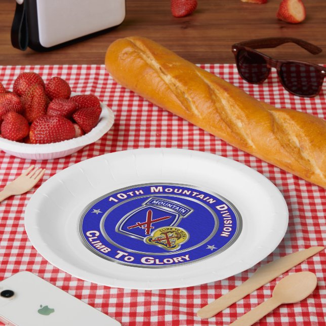 10th Mountain Division  Paper Plate (Picnic)
