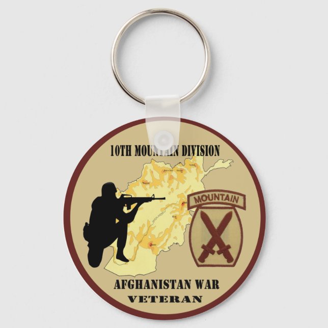 10th Mountain Division Veteran Keychain (Front)