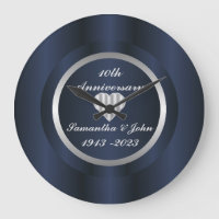 10th Navy Blue Silver Wedding Anniversary