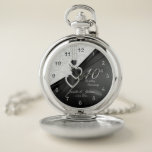10th Onyx and White Wedding Anniversary Design 2 Pocket Watch<br><div class="desc">Pocket Watch. 10th Onyx and White Wedding Anniversary Design. ⭐This Product is 100% Customisable. Graphics and/or text can be added, deleted, moved, resized, changed around, rotated, etc... ✔(just by clicking on the "EDIT DESIGN" area) ⭐99% of my designs in my store are done in layers. This makes it easy for...</div>