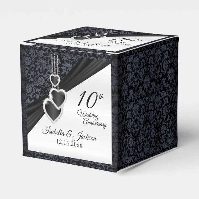 10th Onyx Wedding Anniversary Favour Box (Front Side)