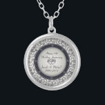 10th Silver Wedding Anniversary Silver Plated Necklace<br><div class="desc">20th Wedding Anniversary Pattern - Artwork by Amelia Carrie</div>