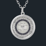 10th Silver Wedding Anniversary Silver Plated Necklace<br><div class="desc">20th Wedding Anniversary Pattern - Artwork by Amelia Carrie</div>