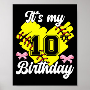 10th Softll Birthday Party 10 Year Old Softll Play Poster