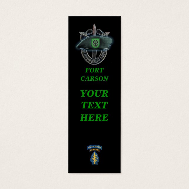 10th special forces green berets group bookmarkers (Front)