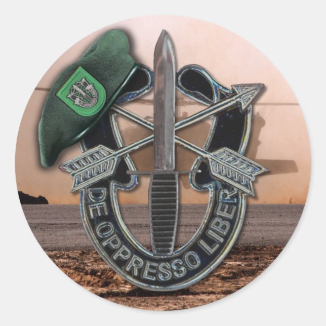 10th Special forces Green Berets veterans vets Classic Round Sticker (Front)