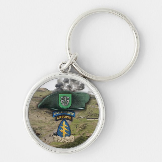 10th Special Forces Green Berets Vets Keychain (Front)