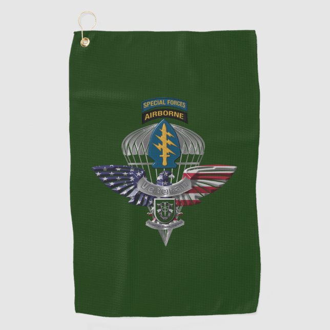 10th Special Forces Group (Airborne) Eagle Golf Towel (Front)