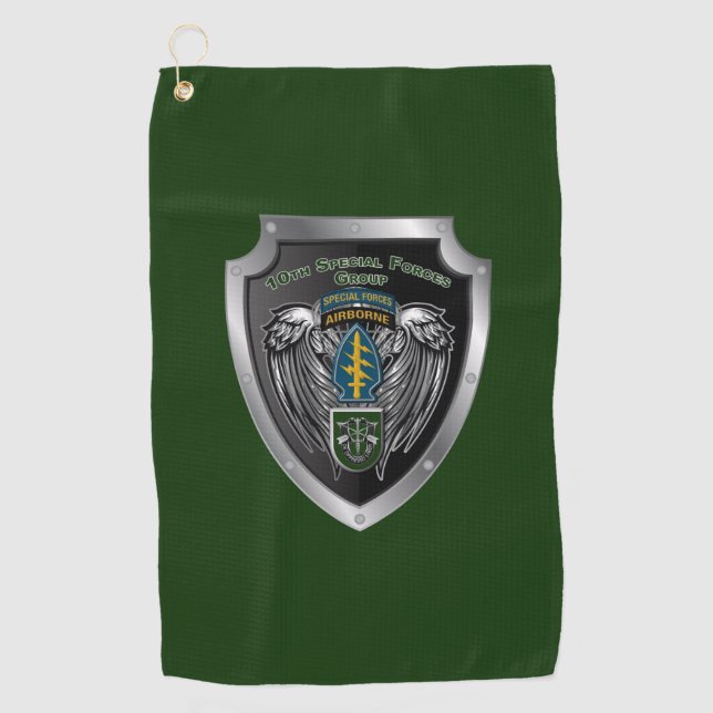 10th Special Forces Group (Airborne) Shield Golf Towel (Front)