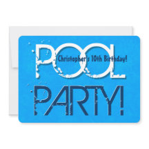 10th Ten Birthday Pool Party Save the Date P02Z