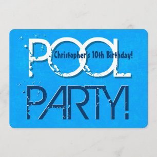10th Ten Birthday Pool Party Save the Date P02Z Invitation