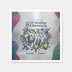 10th Tin Aluminium Wedding Anniversary We Still Do Napkin