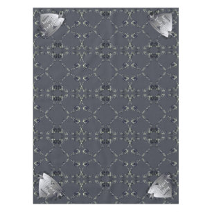 10th Tin Heart Rose Wedding Anniversary Tablecloth