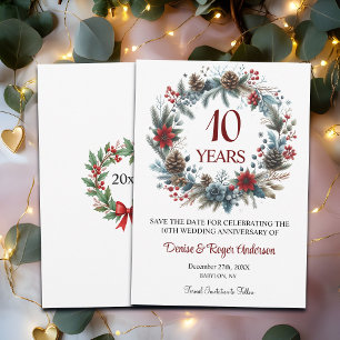 10th Tin Wedding Anniversary Winter Save The Date