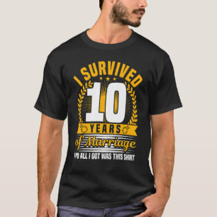 10th Wedding Anniversary, 10 Years Married, Husban T-Shirt